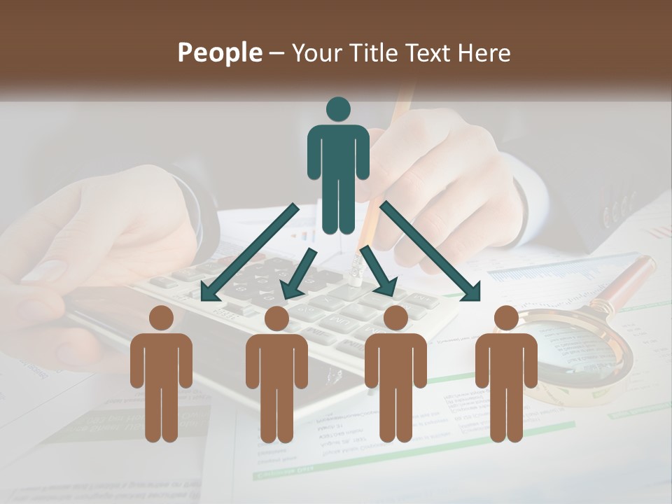 A Person Is Using A Calculator On A Desk PowerPoint Template