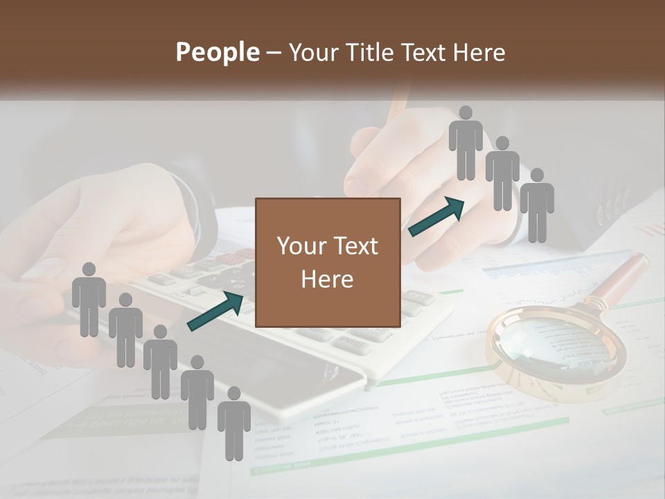 A Person Is Using A Calculator On A Desk PowerPoint Template