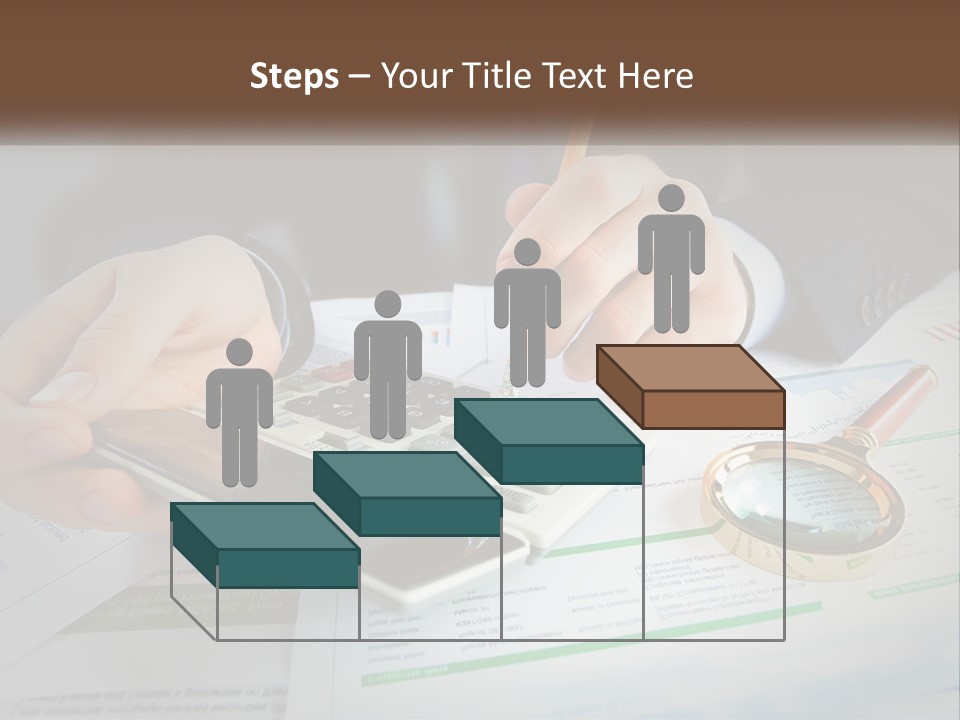 A Person Is Using A Calculator On A Desk PowerPoint Template