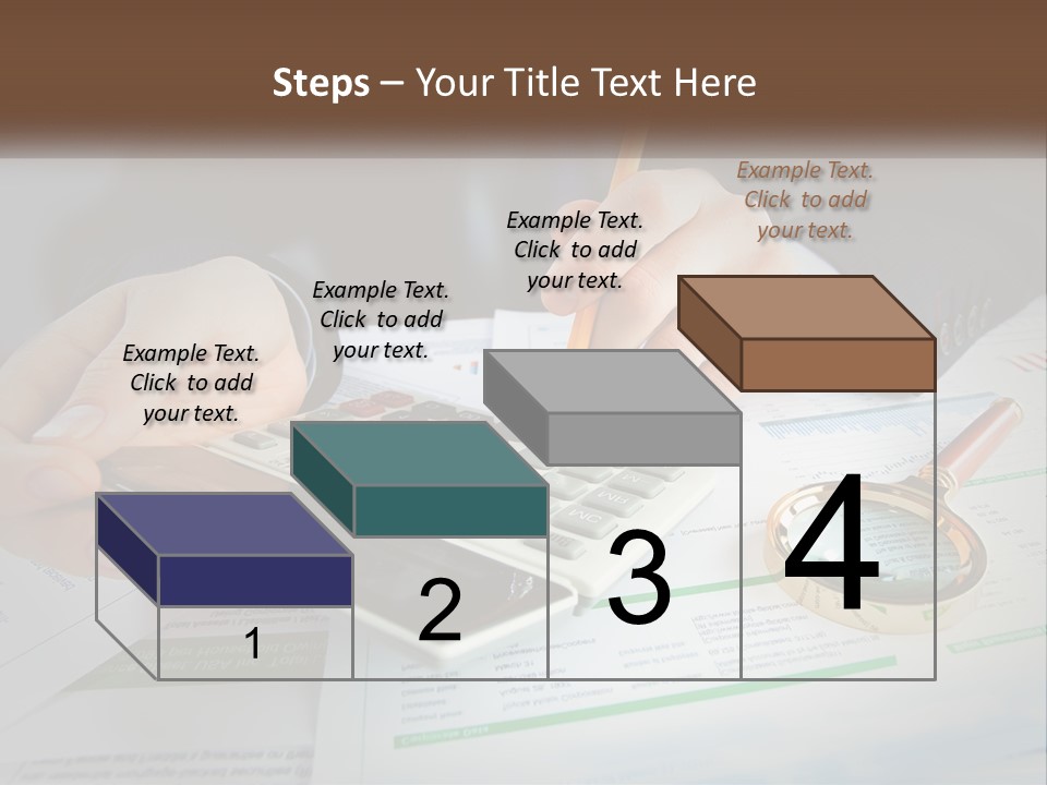 A Person Is Using A Calculator On A Desk PowerPoint Template