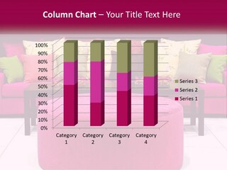 A Living Room With Pink Couches And Pillows PowerPoint Template