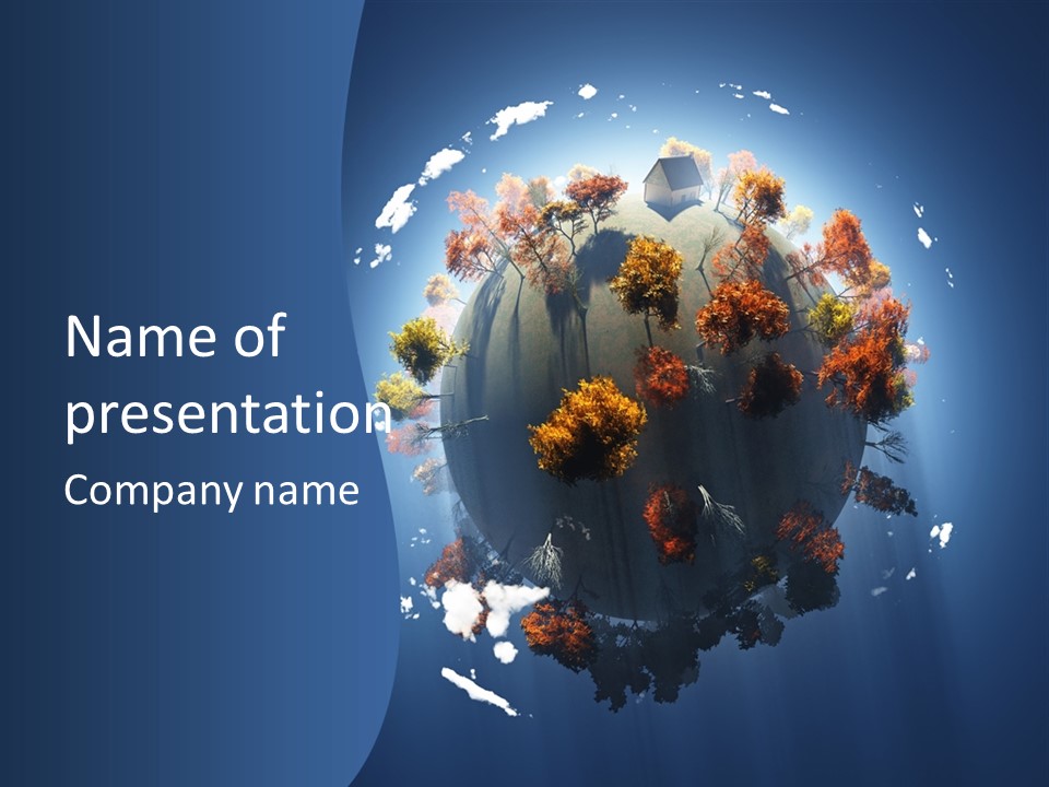 A Small Planet With Trees In The Middle Of It PowerPoint Template