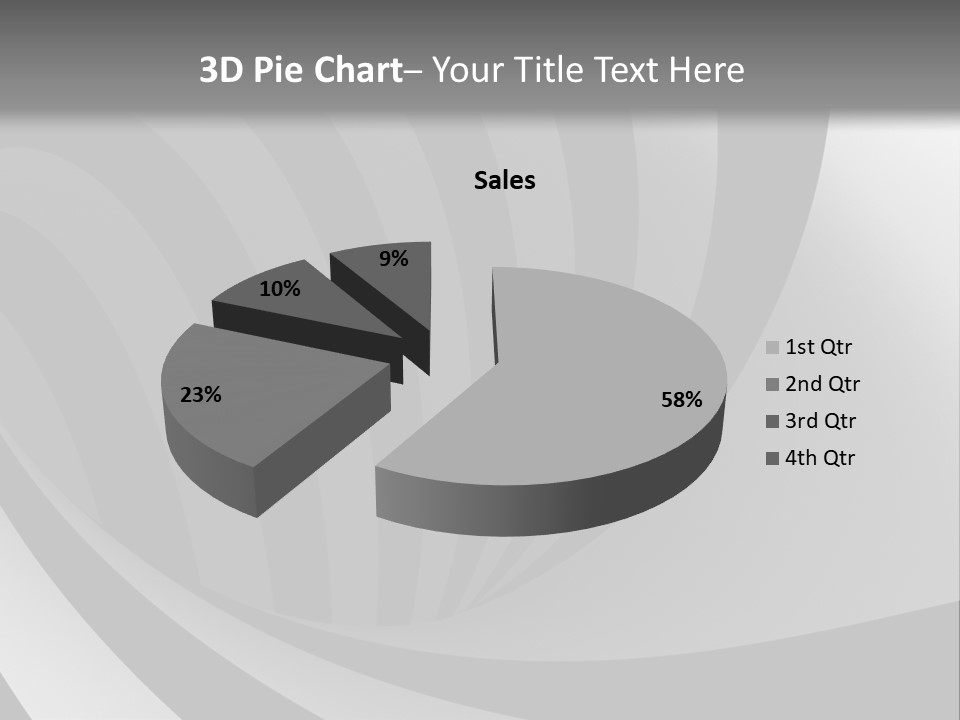 A Black And White Background With A Black And White Swirl PowerPoint Template