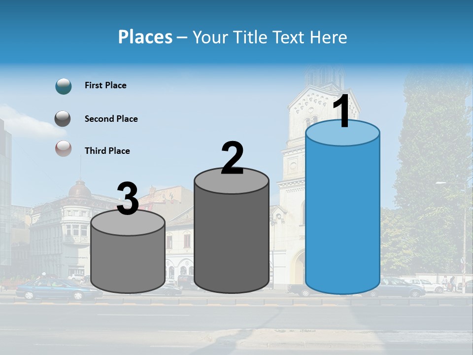 A Church With A Steeple On A Sunny Day PowerPoint Template