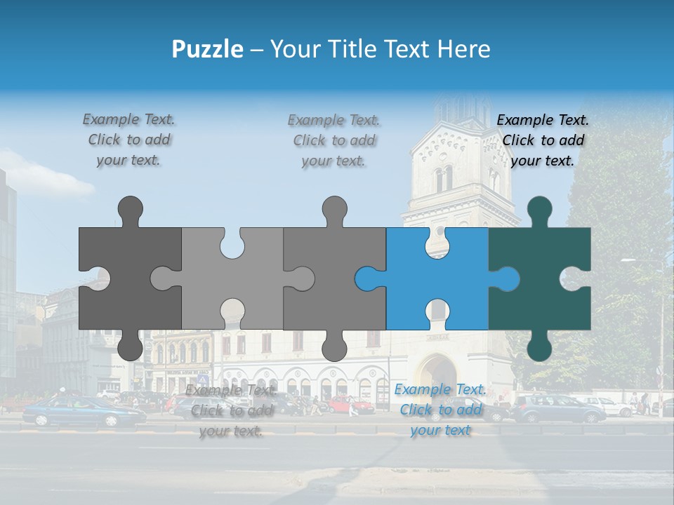 A Church With A Steeple On A Sunny Day PowerPoint Template