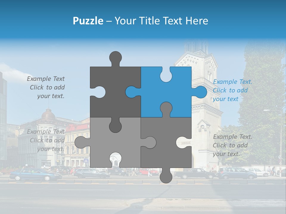 A Church With A Steeple On A Sunny Day PowerPoint Template