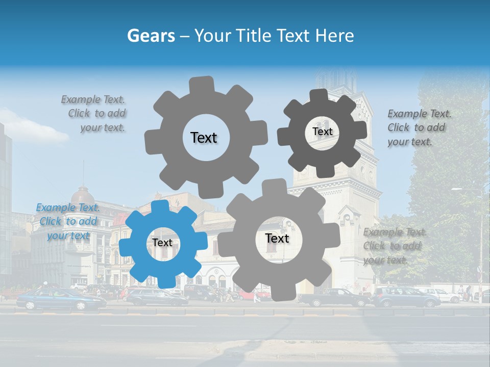 A Church With A Steeple On A Sunny Day PowerPoint Template