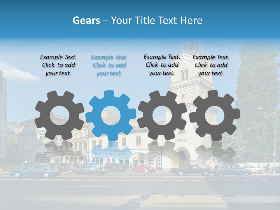 A Church With A Steeple On A Sunny Day PowerPoint Template