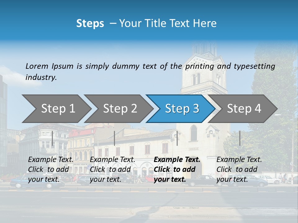 A Church With A Steeple On A Sunny Day PowerPoint Template