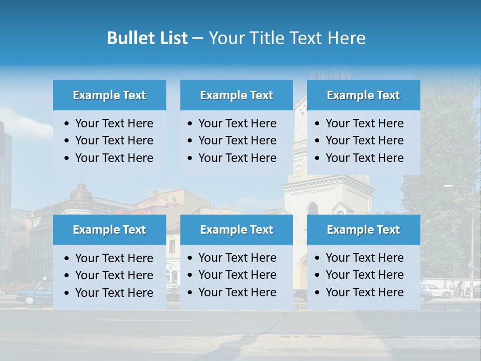 A Church With A Steeple On A Sunny Day PowerPoint Template