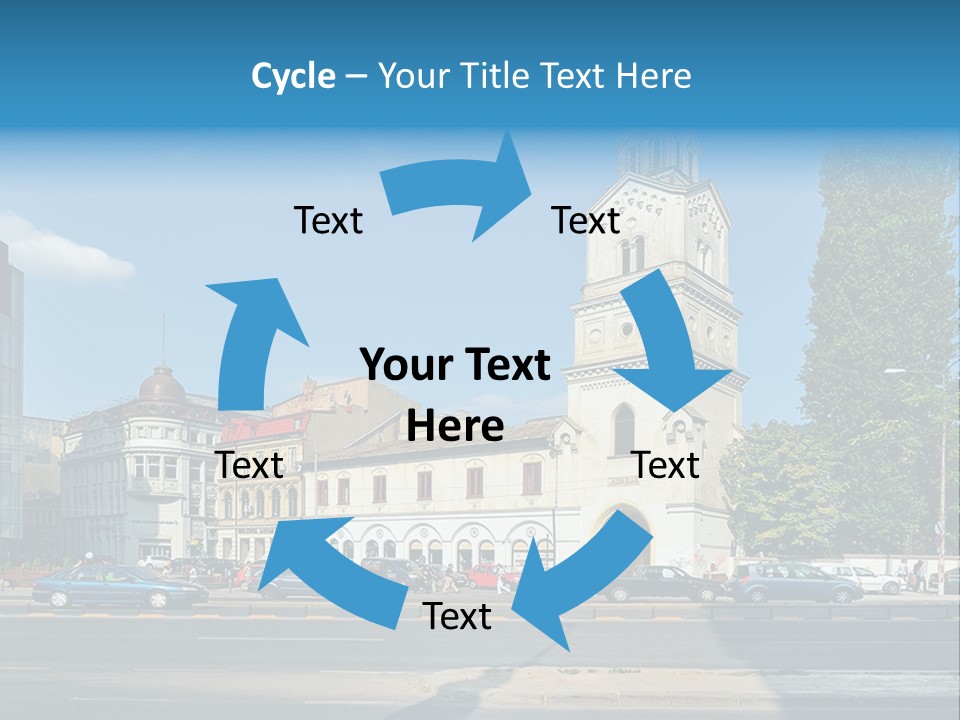 A Church With A Steeple On A Sunny Day PowerPoint Template