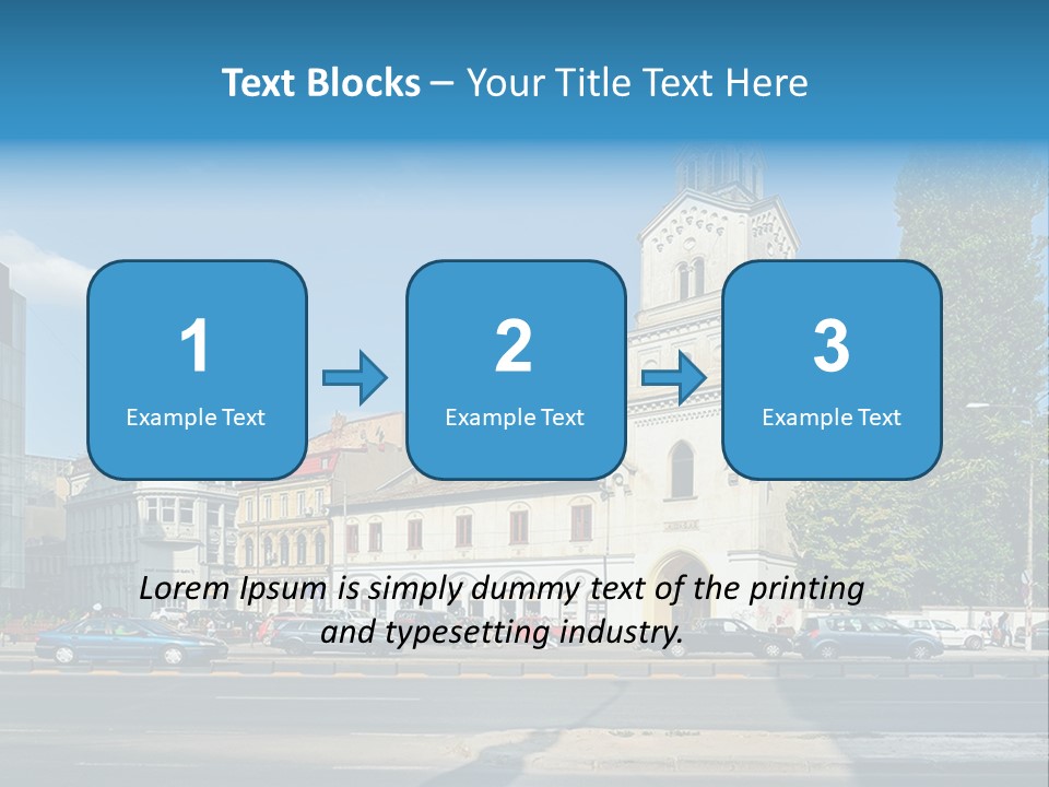 A Church With A Steeple On A Sunny Day PowerPoint Template