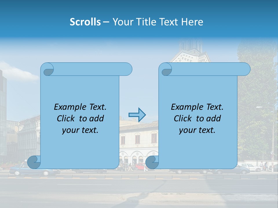 A Church With A Steeple On A Sunny Day PowerPoint Template