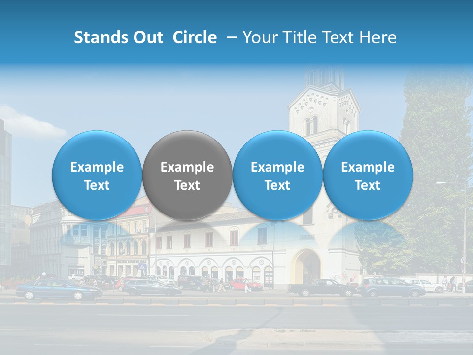 A Church With A Steeple On A Sunny Day PowerPoint Template