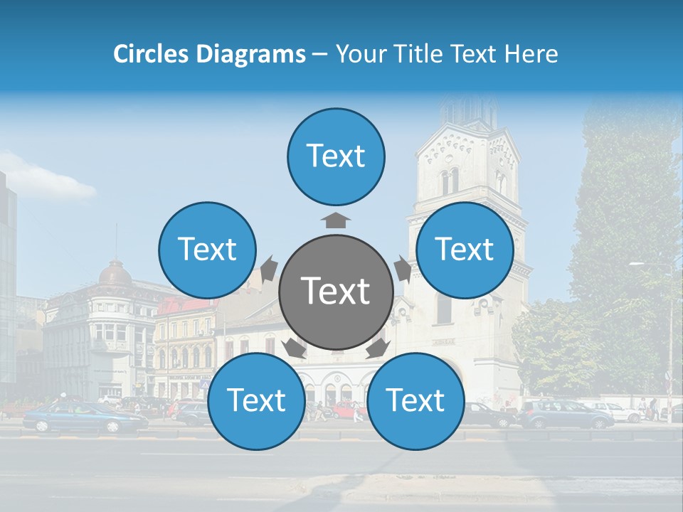 A Church With A Steeple On A Sunny Day PowerPoint Template