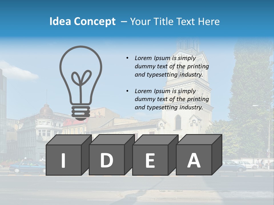 A Church With A Steeple On A Sunny Day PowerPoint Template