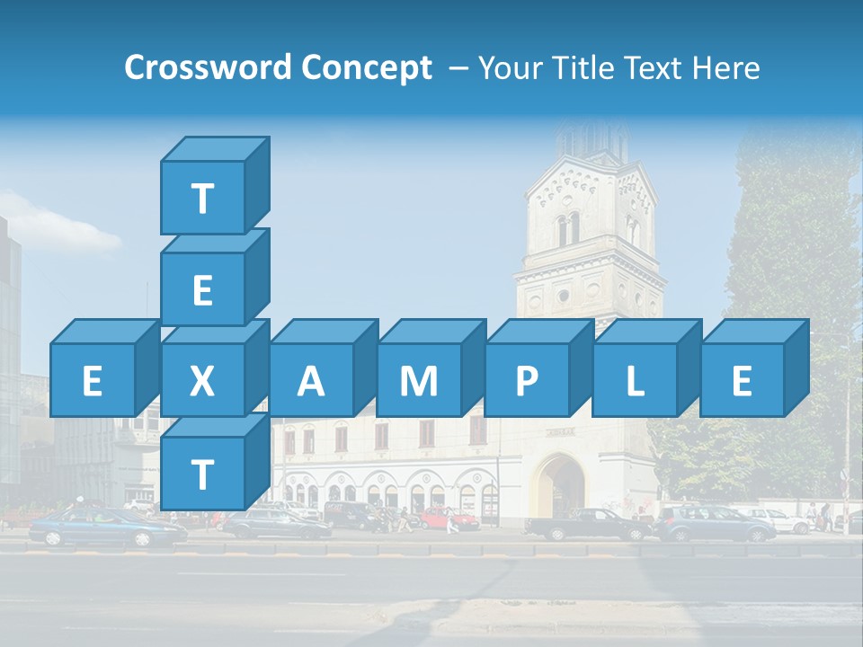 A Church With A Steeple On A Sunny Day PowerPoint Template