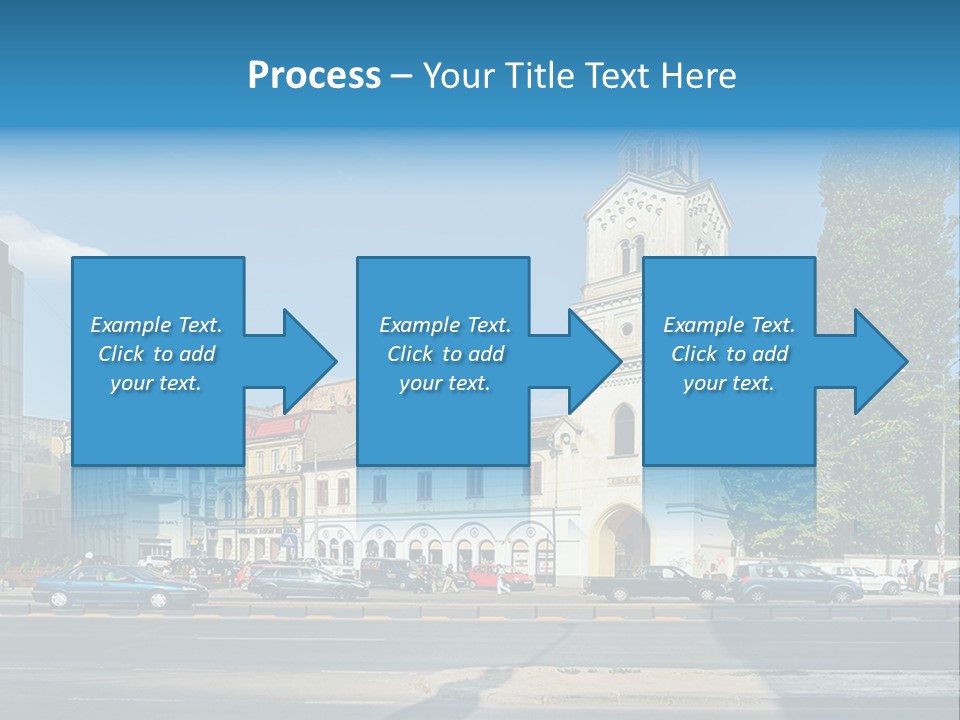 A Church With A Steeple On A Sunny Day PowerPoint Template