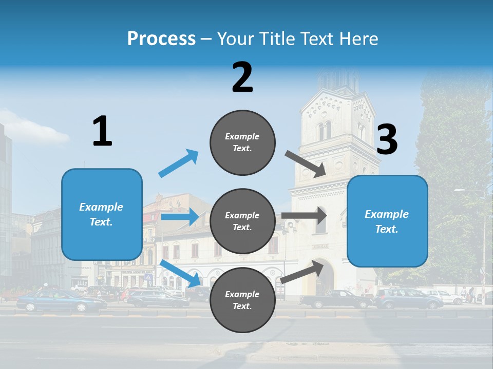 A Church With A Steeple On A Sunny Day PowerPoint Template