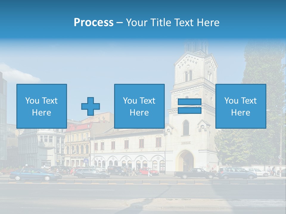 A Church With A Steeple On A Sunny Day PowerPoint Template