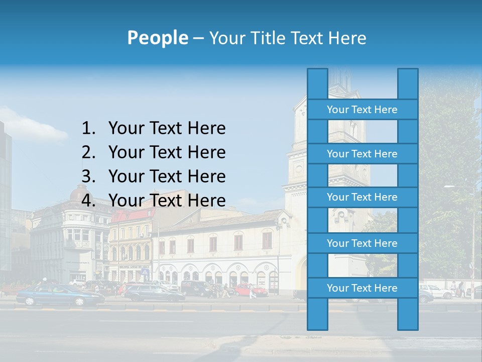 A Church With A Steeple On A Sunny Day PowerPoint Template