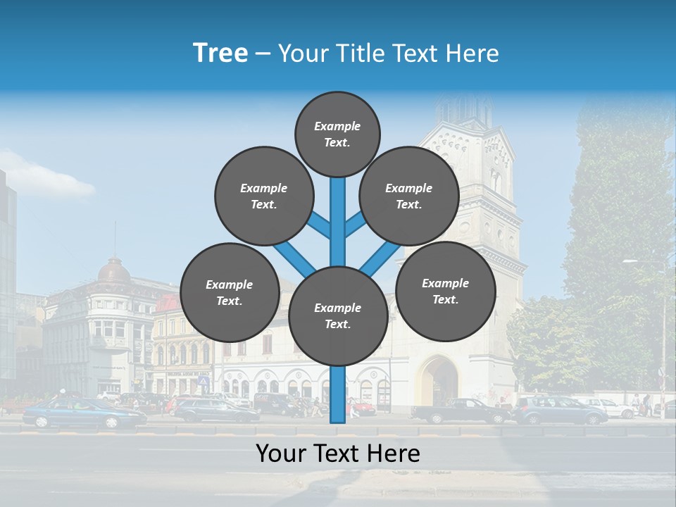 A Church With A Steeple On A Sunny Day PowerPoint Template