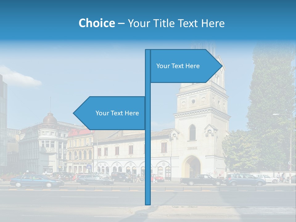 A Church With A Steeple On A Sunny Day PowerPoint Template