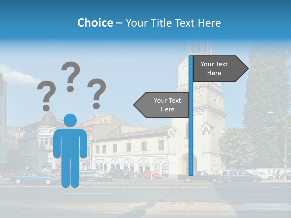 A Church With A Steeple On A Sunny Day PowerPoint Template