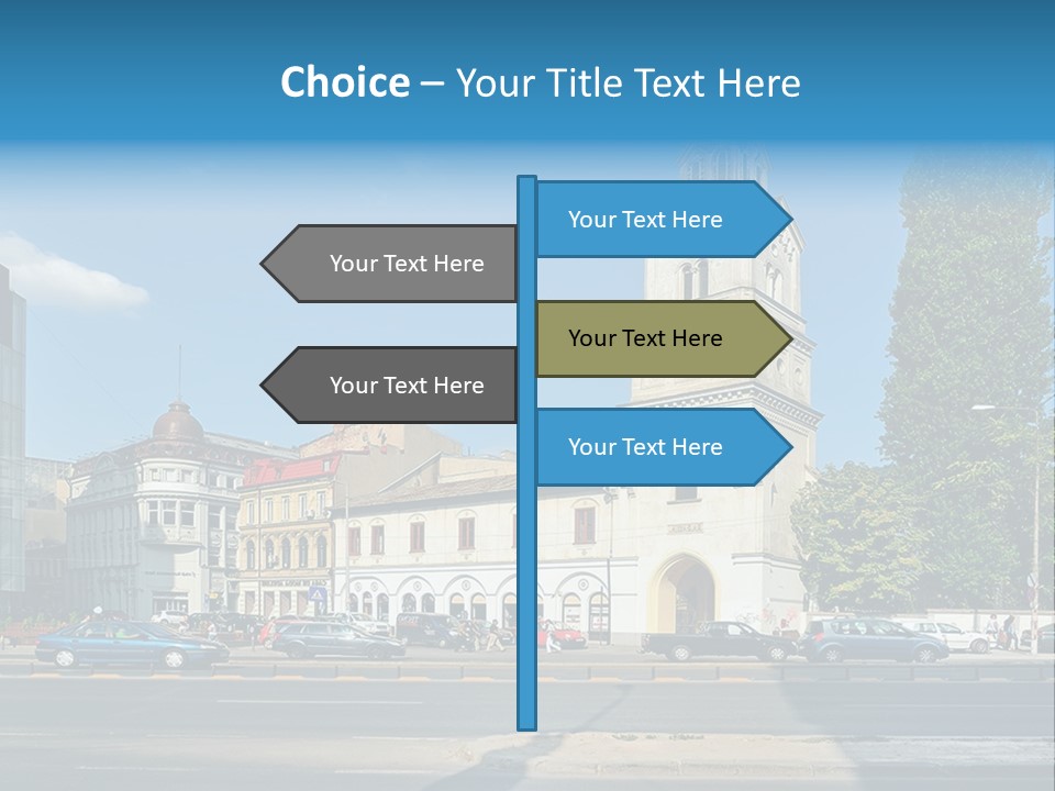 A Church With A Steeple On A Sunny Day PowerPoint Template