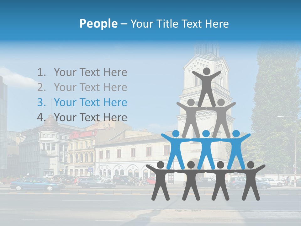 A Church With A Steeple On A Sunny Day PowerPoint Template