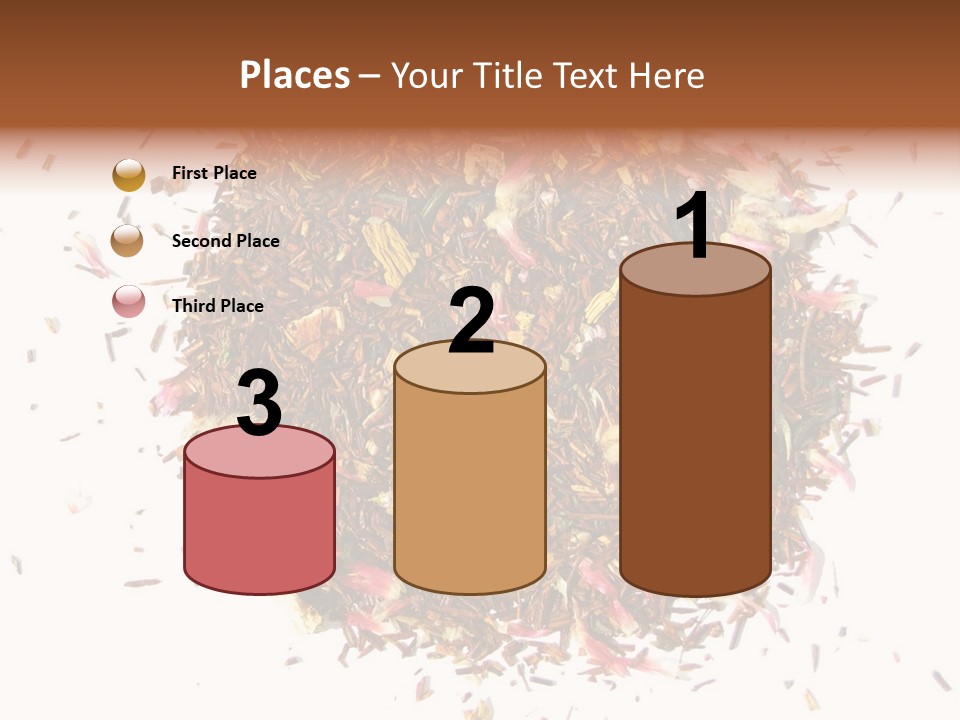 A Pile Of Different Colored Teas On A White Surface PowerPoint Template