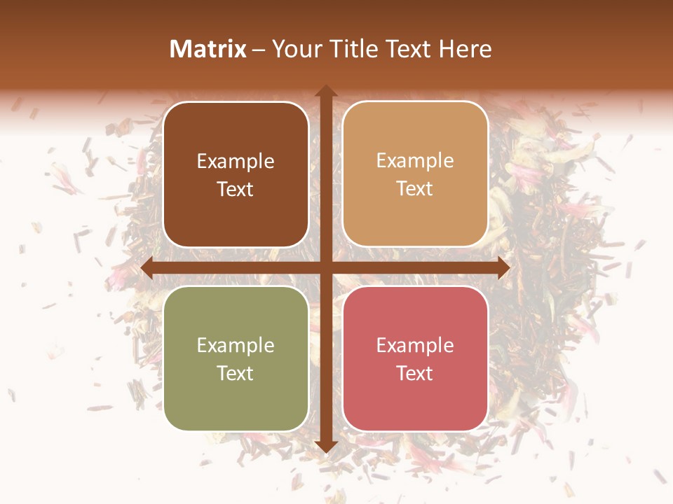 A Pile Of Different Colored Teas On A White Surface PowerPoint Template
