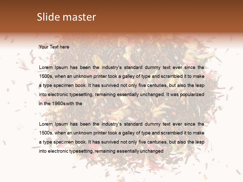 A Pile Of Different Colored Teas On A White Surface PowerPoint Template