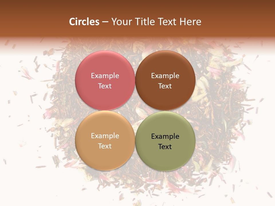A Pile Of Different Colored Teas On A White Surface PowerPoint Template
