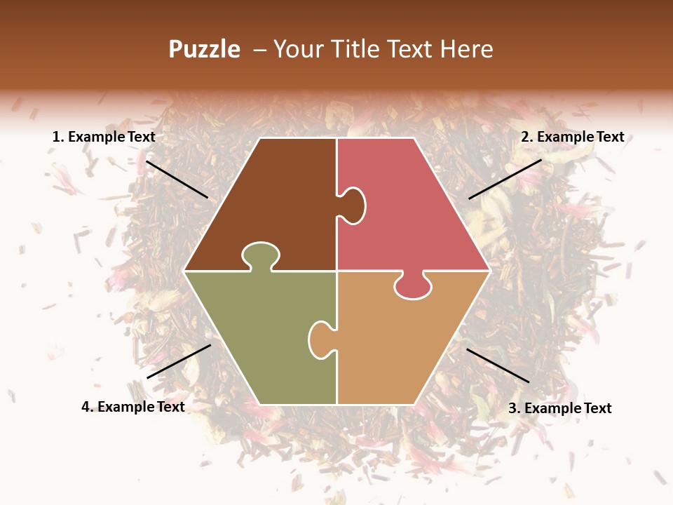 A Pile Of Different Colored Teas On A White Surface PowerPoint Template