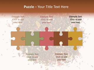 A Pile Of Different Colored Teas On A White Surface PowerPoint Template