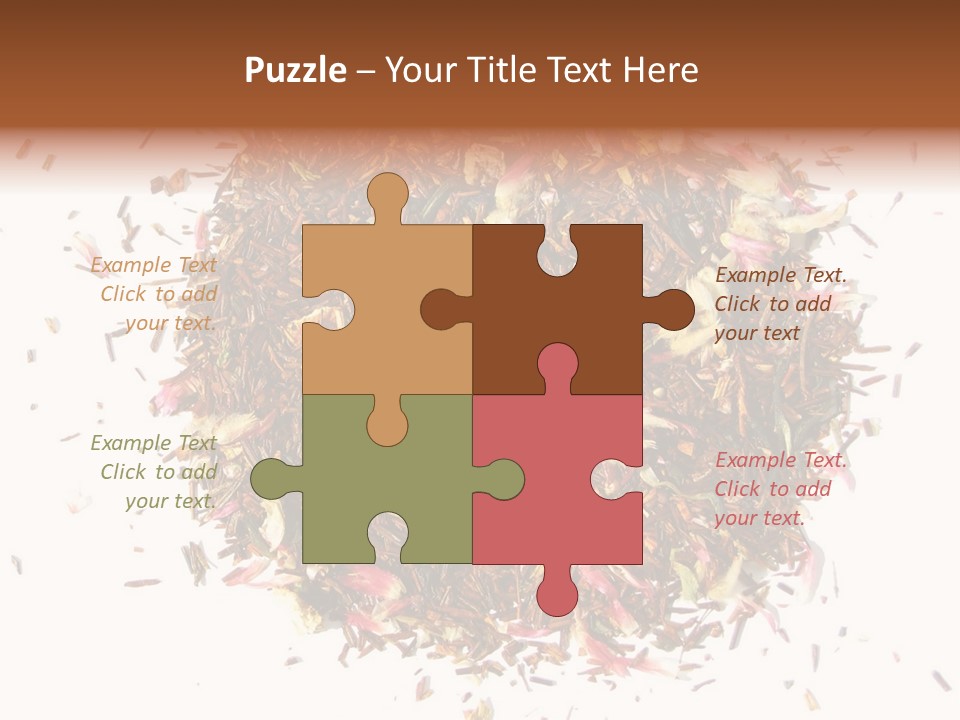 A Pile Of Different Colored Teas On A White Surface PowerPoint Template