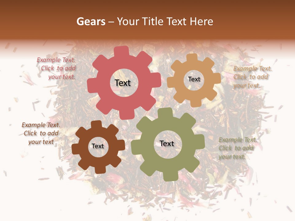 A Pile Of Different Colored Teas On A White Surface PowerPoint Template
