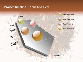A Pile Of Different Colored Teas On A White Surface PowerPoint Template
