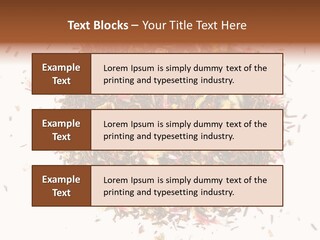 A Pile Of Different Colored Teas On A White Surface PowerPoint Template