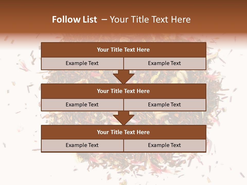 A Pile Of Different Colored Teas On A White Surface PowerPoint Template