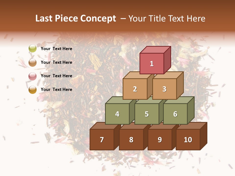 A Pile Of Different Colored Teas On A White Surface PowerPoint Template