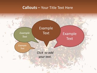 A Pile Of Different Colored Teas On A White Surface PowerPoint Template