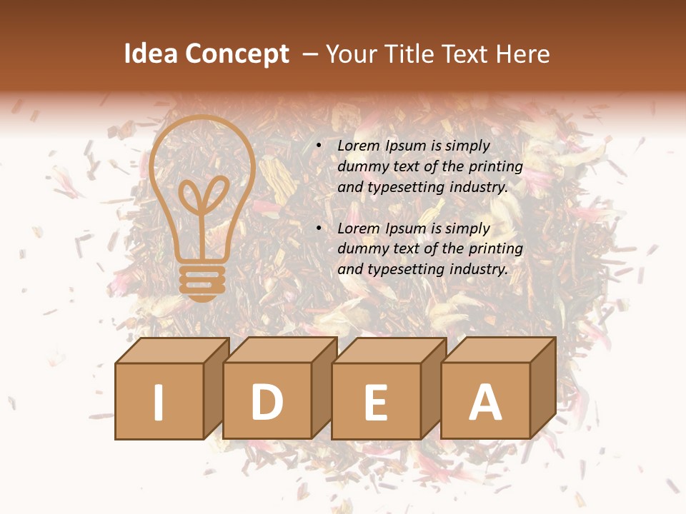 A Pile Of Different Colored Teas On A White Surface PowerPoint Template