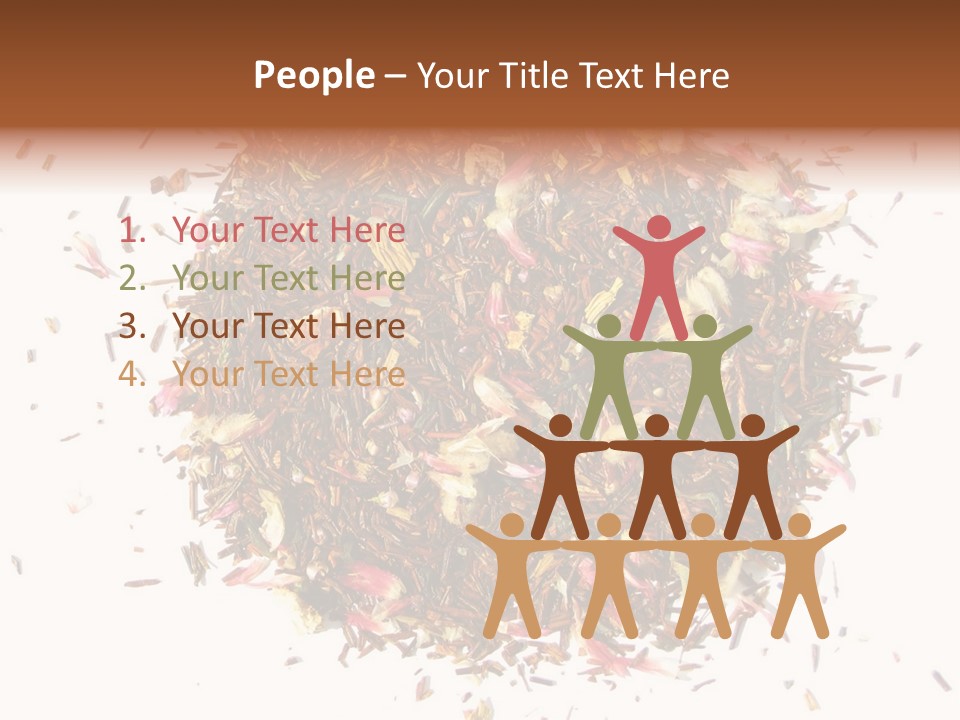 A Pile Of Different Colored Teas On A White Surface PowerPoint Template