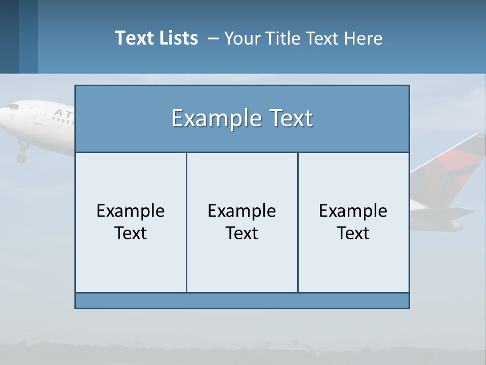 A Large Commercial Airplane Flying In The Sky PowerPoint Template