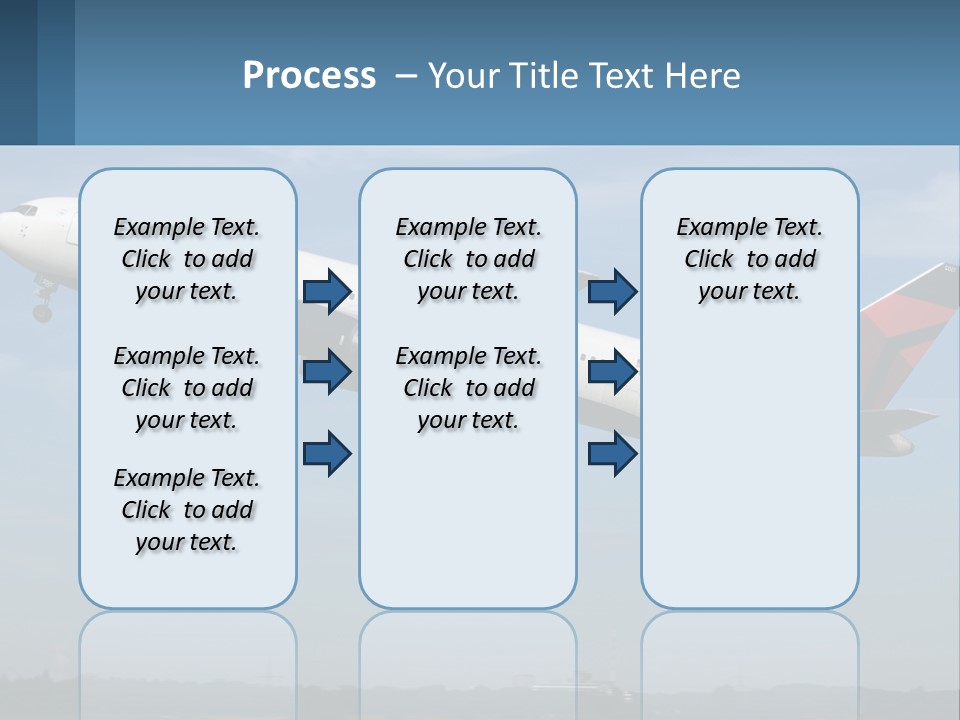 A Large Commercial Airplane Flying In The Sky PowerPoint Template