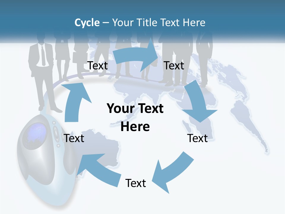 A Group Of People Standing Around A Computer Mouse PowerPoint Template