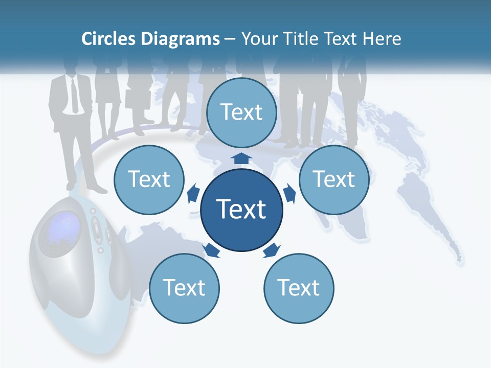 A Group Of People Standing Around A Computer Mouse PowerPoint Template