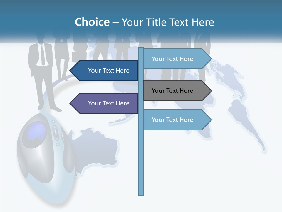 A Group Of People Standing Around A Computer Mouse PowerPoint Template
